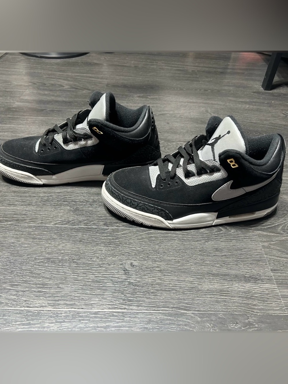 Jordan Retro 3 Tinker Black Cement Gold